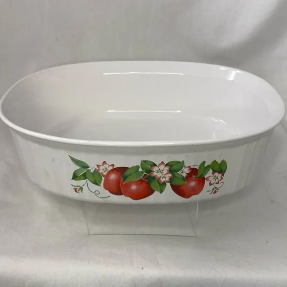 Corningware Kitchen Corning Ware French White Red Apple